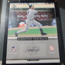 2005 Upper Deck UD Portraits Derek Jeter Signed 8x10 Photo Card Auto.