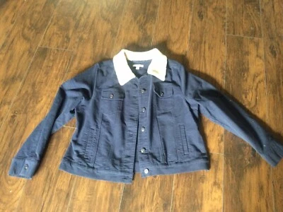 Isaac Mizrahi живой темно-синий Куртка Пальто с воротником из искусственного меха 16 - Изображение 1 из 3