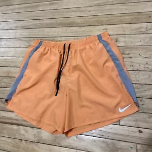 Nike Dri-Fit Stride Shorts Men XL Orange Gray Drifit 5" Lined Running Shorts XL - Picture 1 of 17