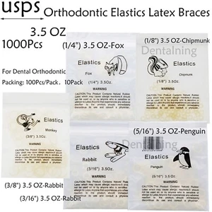 1000Pcs US Dental Orthodontic Rubber Bands Ortho Elastics Latex Braces 3.5 OZ - Picture 1 of 54
