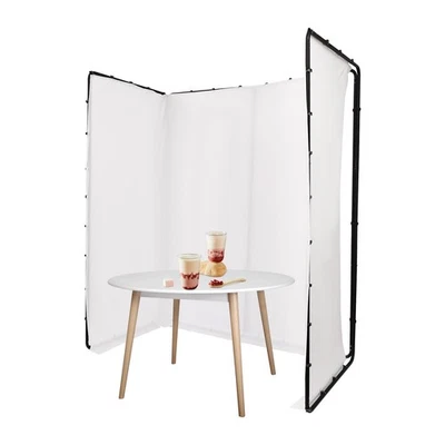 Photography Backdrop Stand+White Cloth Kit For Photo Studio Background Decor - image 1 of 4