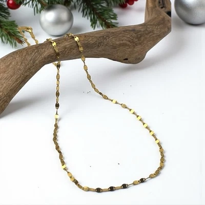 KA 1772 Itália Ouro Vermeil 925 Esterlina Fantasia Oval Disco Corrente Colar, 18" - Imagem 1 de 4