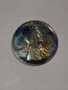 Schöner regenbogenfarbener zirkulierter 1917 D Lincoln Wheat Cent - Bild 1 von 3