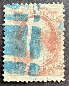 Sello usado Scott # 159 de Estados Unidos 1873 rosa opaco 6 centavos Lincoln - Imagen 1 de 2