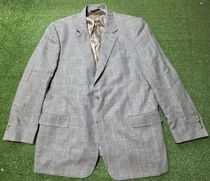 Brooks Brothers Sport Coat Mens 48L Houndstooth Wool Silk Linen Blazer Jacket - Picture 1 of 13