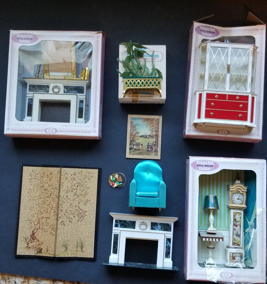 DE COLECCIÓN 17 PIEZAS MUEBLES PEQUEÑA PRINCESA ~SILLA~PANTALLA~RELOJ DE PECHO CHIMENEA ECT Foto 1 de 4