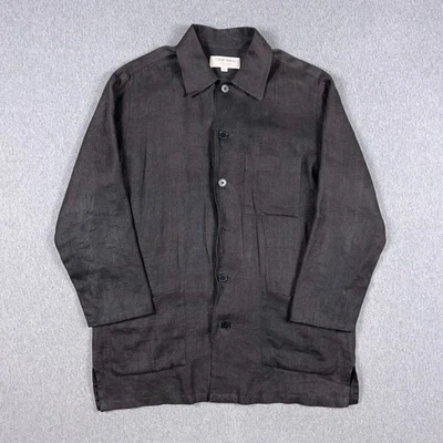 Gran Sasso Jacket Mens Size V 48 Black Linen Chore Coat Workwear Made in Italy - Image 1 of 4