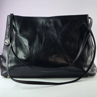 Monsac Original Negro Medio Hombro Cuero Bolso Cartera Doble Asas  Foto 1 de 4