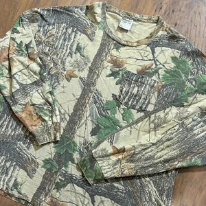 Vintage Jerzees Hemd Herren 3XL Realtree Original Camo Tasche Jagd Baumwolle 90er - Bild 1 von 11