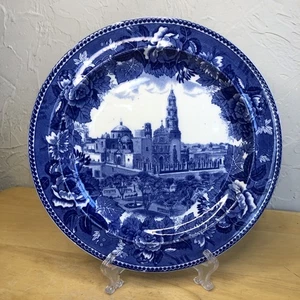 Wedgwood BLAUER HISTORISCHER TELLER Catedral De Aquascalientes 9,25" Bone China FPP - Bild 1 von 9