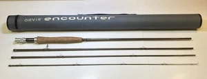 Orvis Encounter 9' 5wt 3-1/2oz 4-Piece Travel Fly Fishing Rod w/ Case Excellent  - Picture 1 of 7