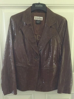 Blazer/bolsillos/coñac/talla M/¡NUEVO SIN ETIQUETAS!! Bradley Bayou Croco charol en relieve!!! Foto 1 de 4