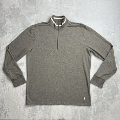 Рубашка с длинным рукавом Polo Ralph Lauren Performance мужская M 1/4 на молнии темно-коричневая - Изображение 1 из 4