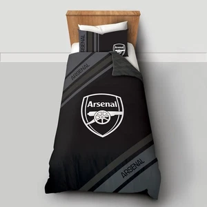 Arsenal FC Single Duvet Dark Rayz Reversible Pillow Case Official Licensed - Picture 1 of 5