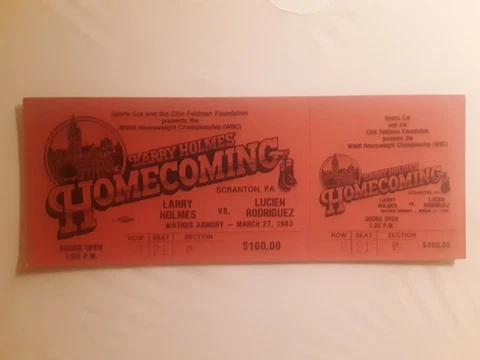 Larry Holmes Lucien Rodriguez Boxing Full Ticket Heavyweight Championship 1983 Cover