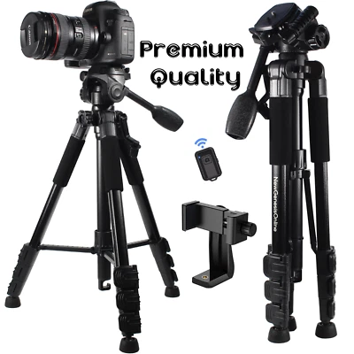 58”DSLR Camera Tripod with Travel Bag, Cell Phone Tripod with Bluetooth Remote  - Image 1 of 4