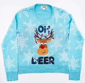 Dragon Fruit Brand, Light Blue Christmas Sweater for Kids, Size S - Picture 1 of 4