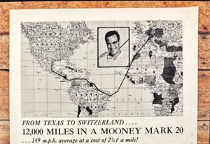 Mooney Mark 20 Texas to Switzerland Henry Vogler Vintage Print Ad 1958 - Picture 1 of 7