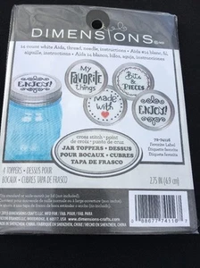 Dimensions Cross Stitch Kit for Canning or Mason Jars Set of 4 Toppers - Picture 1 of 4