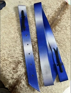 Blue Ombre Nylon Western Saddle Cinch Tie Strap & Off Billet SET New Horse Tack - Picture 1 of 3