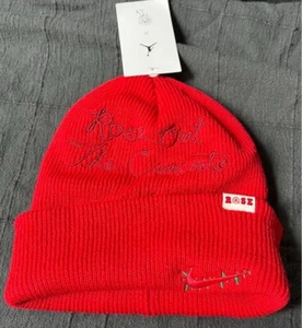 Jordan x Teyana Taylor Terra Beanie Black Red One Size Brand New - Picture 1 of 2