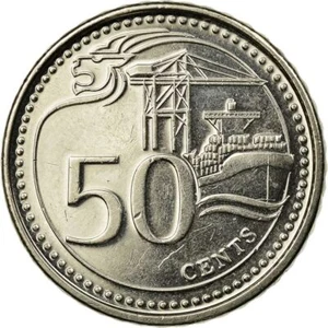 Singapore 50 Cents Coin | KM348 | 2013 - 2019 Nickel plated steel - Picture 1 of 10