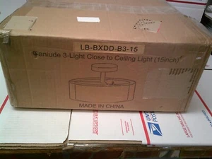 GANIUDE 3-LIGHT SEMI FLUSH CEILING LIGHT FIXTURE NEW OPEN BOX FAST/FREE SHIPPING - Picture 1 of 6