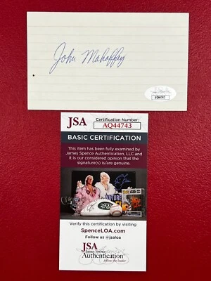 John Mahaffey Signed 3x5 Index Card w/ JSA Pro Golfer & PGA Champion! - Image 1 of 4