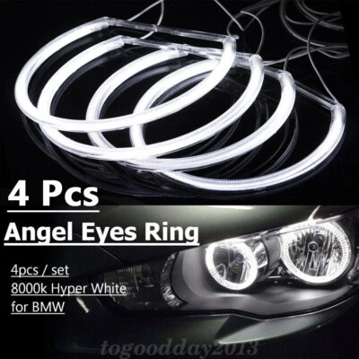 4X Angel Eyes CCFL Standlicht Ringe Set Für BMW E46 Non-Projector 146mm+131mm - Bild 1 von 4