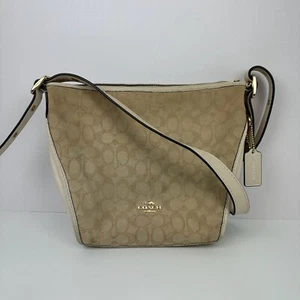 Coach Signature Small Dufflette Canvas Jacquard Leather Purse Crossbody Bag - Picture 1 of 11