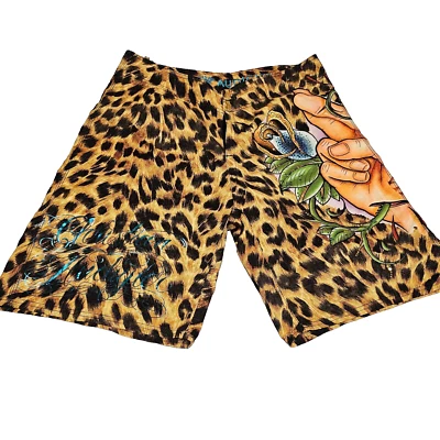 Pantalones Cortos Christian Audigier Estampado Gráfico Animal Con Cuentas Para Hombre Talla 36 Foto 1 de 4