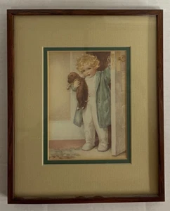 Lithograph Good Morning By Besse Pease Gutmann Framed Matted 8"x10" Vtg 1980s - Picture 1 of 1