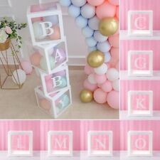 12" Baby Shower Box White Letter Transparent Boxes Wedding Party Decoration Love