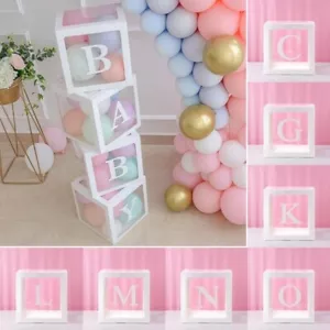 12" Baby Shower Box White Letter Transparent Boxes Wedding Party Decoration Love - Picture 1 of 31