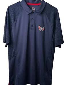 Polo Majestic Cool Base Washington Capitals Navy taglia Large - Foto 1 di 7