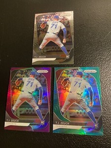 2020 Panini Prizm T.J. Zeuch RC Lot (3) - Purple + Green + Base - Blue Jays #3 