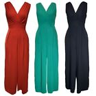 Pullover Sleeveless Jumpsuits Tik-Tok Style Romper Cloth Solid Wide-Leg Pant