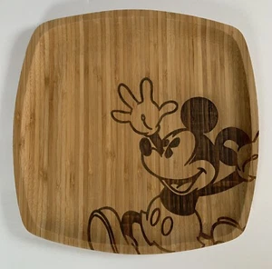 Disney Parks Mickey Mouse Bamboo Serving Tray Platter Charger Plate Approx 12in. - Picture 1 of 4