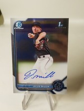JACOB MILLER AUTO 1st 2022 Bowman Chrome Draft Autograph MARLINS Rookie Card RC