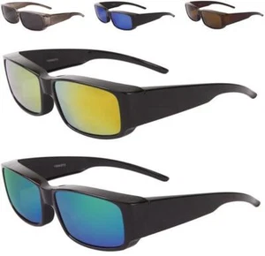 Fit Over Prescription Glasses Sunglasses Wrap Black Polarized Mens Women Ladies - Picture 1 of 6
