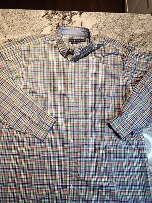 Ralph Lauren Polo Button Up Pink Multicolor Plaid Long Sleeve 2XLT Shirt A13  - Image 1 of 4