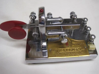 Vibroplex Deluxe Chrome Ham Radio Single Lever Morse Ham Radio Paddle - Image 1 of 4