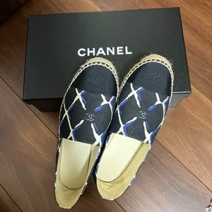 Chanel espadrillas ballerine Coco Mark tela multicolore taglia 38 donna usate da JP - Foto 1 di 5
