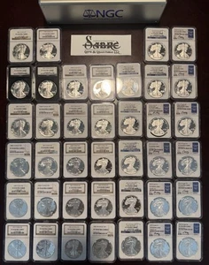 1986-2024 PR70 Ultra Cameo NGC 39 ASE Coin Collection W/NGC Box (2009 Not Made) - Picture 1 of 20