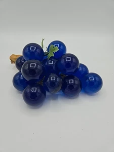 Vintage BAGLIORI anni '60 Lucite grande grappolo d'uva blu su stelo  - Foto 1 di 11