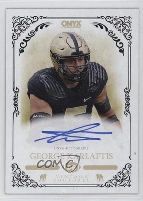 Onyx Vintage Blue Signatures 2022 George Karlaftis #VAGK Rookie Auto RC Foto 1 de 3