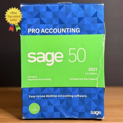 SAGE 50 Pro Accounting 2021 U.S. Business Bookkeeping Windows 1 User - READ - Image 1 of 4