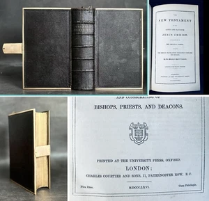 Antiguo libro de oraciones bíblicas antiguas de 1866 Inc. nuevos testamentos cuero Universidad de Oxford - Imagen 1 de 15