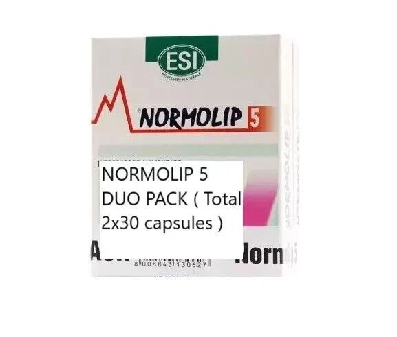 NORMOLIP 5 Duo Pack - 2 x 30 Capsule per Colesterolo e Supporto Cuore - Immagine 1 di 1