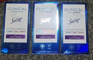 Lot Of 3 Secret Clinical Strength Clean Lavender - Picture 1 of 1